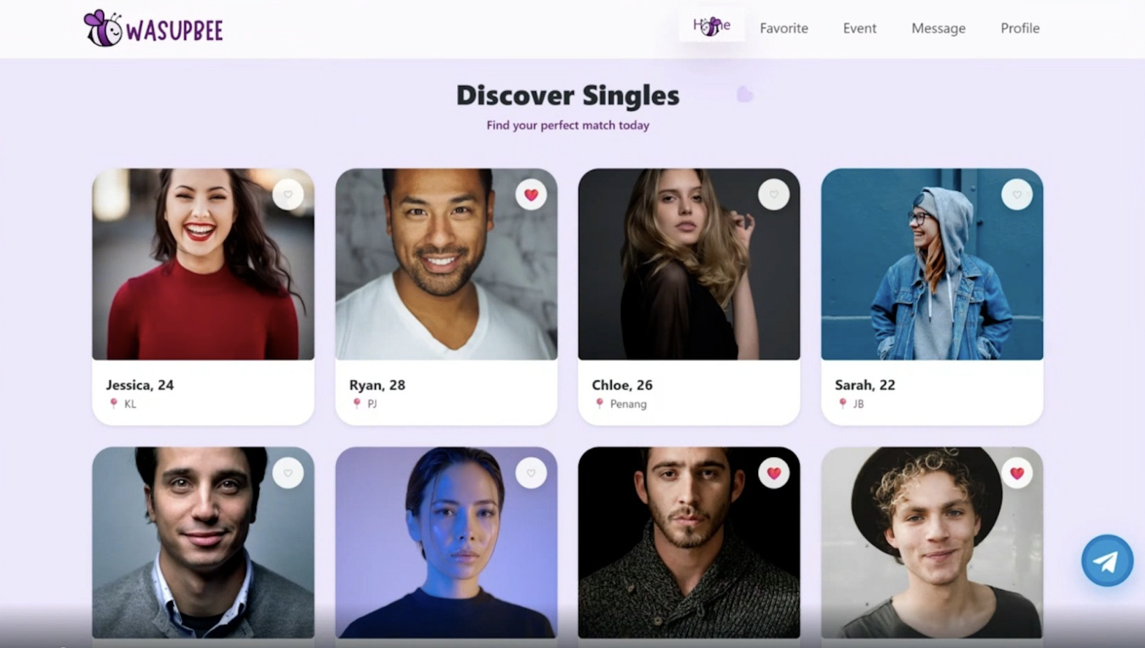 WASUPBEE: Online Swiping to Real-Life Connections